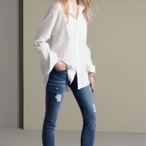 Current/Elliott Blue Distressed Jeans